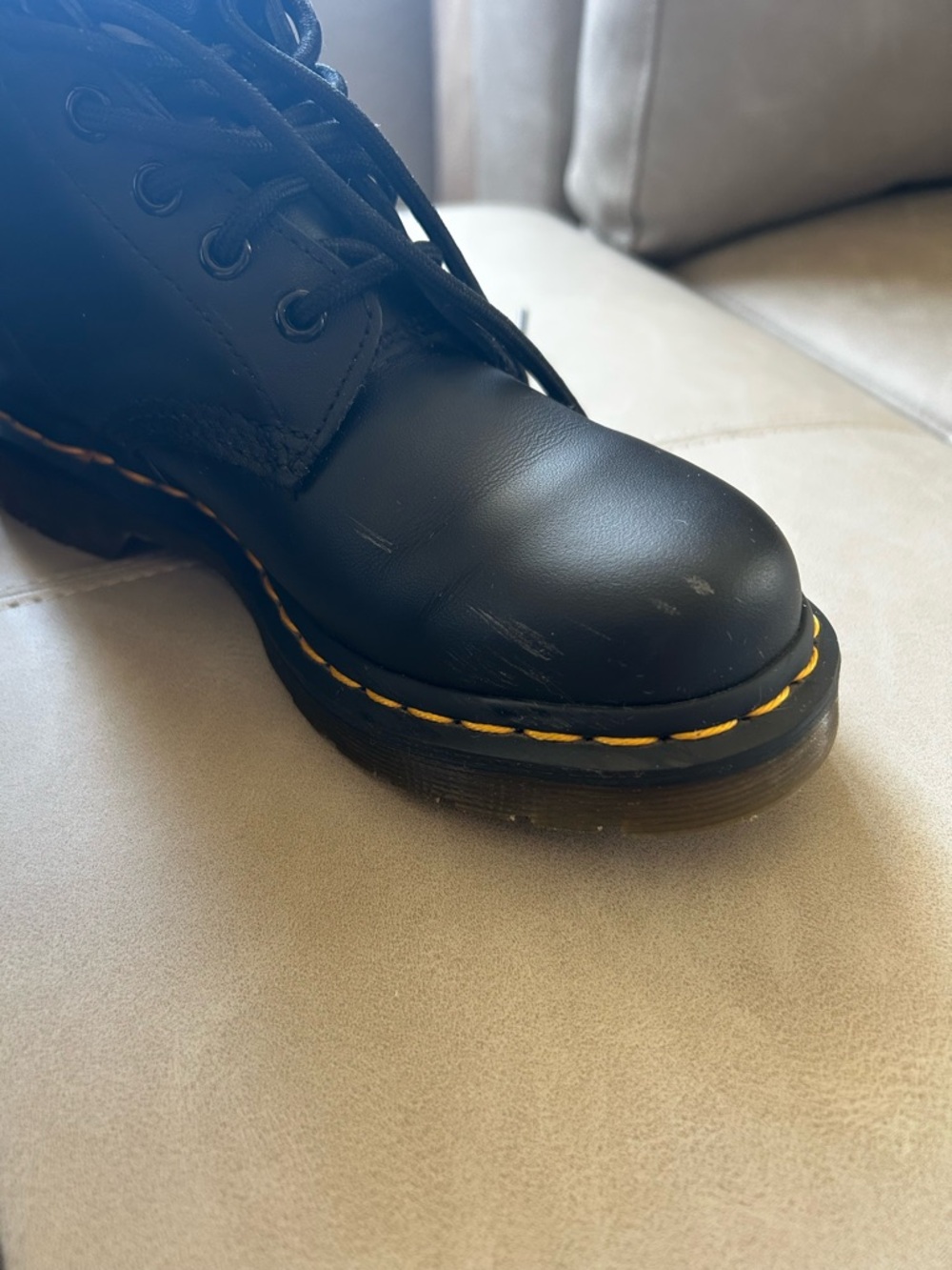 Dr. Martens Black Floral Embossed 8-Eye Combat Boots - Picture 6 of 9